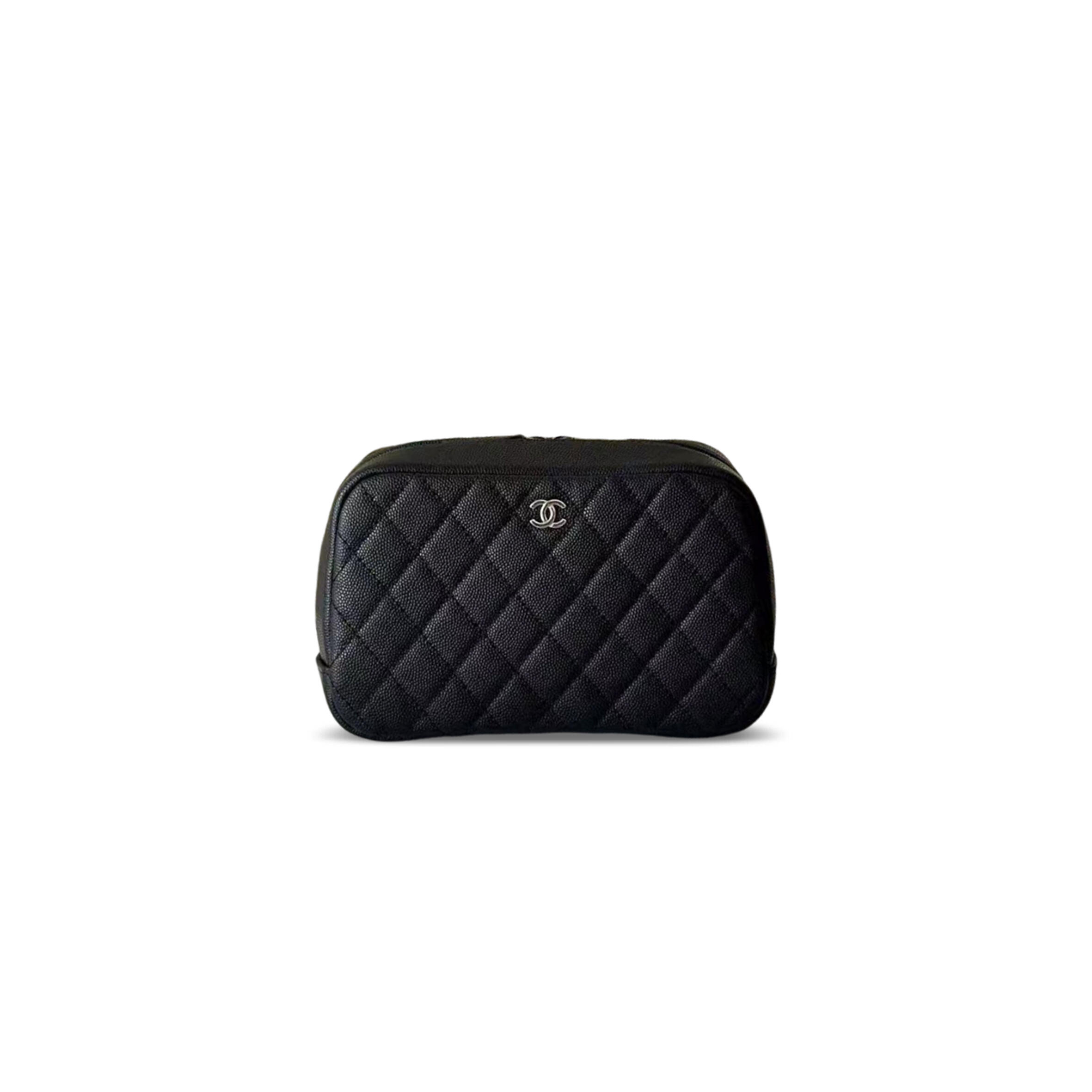 CHANEL CAVIAR QUILTED POUCH COSMETIC CASE (18.5*11*6cm)